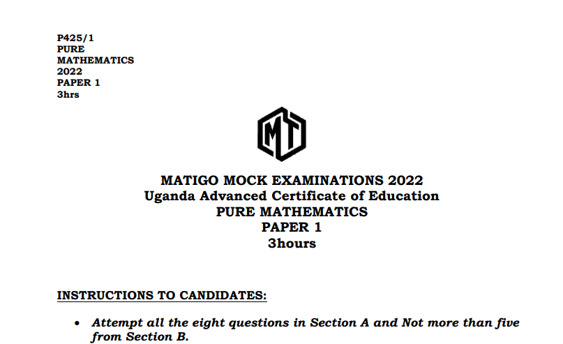 2022 UACE MATIGO MOCK MTC 1