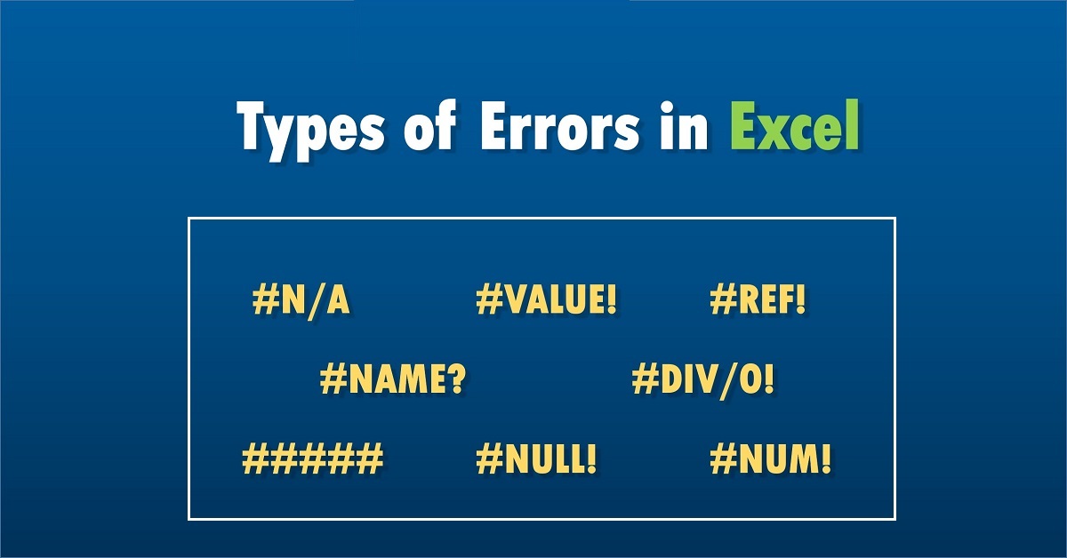 Errors in ms excel