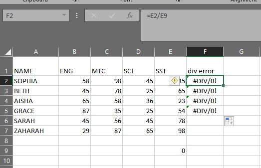 div error