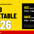 UNEB timetable 2026 UCE and UACE