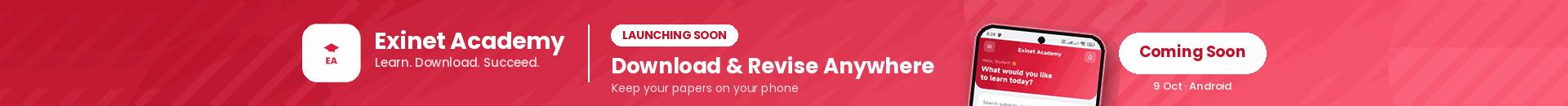 Exinet Academy app launching 9 October on Android: past papers, scoring guides, articles and tutorials